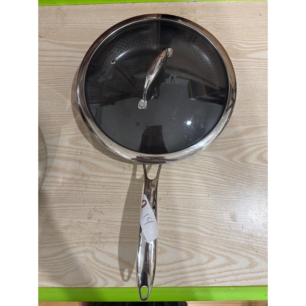 HexClad Hybrid Nonstick 10 Inch Frying Pan Skillet with Glass Lid